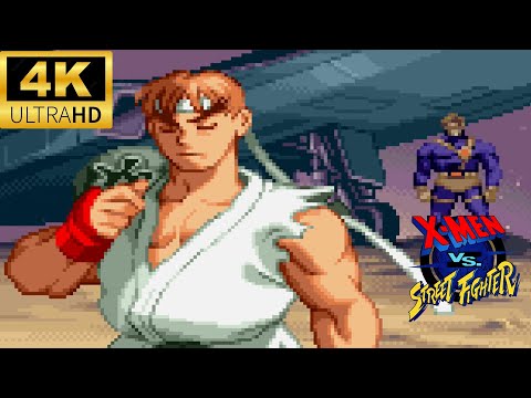 【XVS】X-MEN VS. STREET FIGHTER　リュウエンディング　4K/60fps