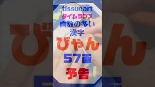 タイムラプス　画数の多い漢字　びゃん　57画　予告