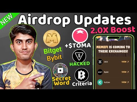 Memefi Airdrop Ex Bybit/Bitget| Paws New Quest | Blum Big Project Listing| Tomarket Stars Drop Game