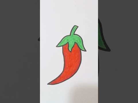 How to draw chili 🌶️|Menggambar cabe #howto #drawing #howtodraw #easydrawing