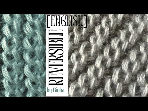 [English] Reversible Chain Stitch. How to knit the easiest one-row repeat original stitch.