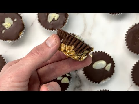 4 Ingredient No Bake Peanut Butter Chocolate Oat Cups | GF/DF/V