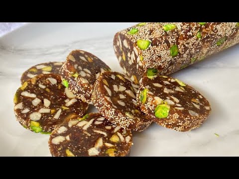 Dry fruit barfi recipe -Sugar free, Khajur Barfi, Energy bar recipe,Dry fruits healthy sweets recipe