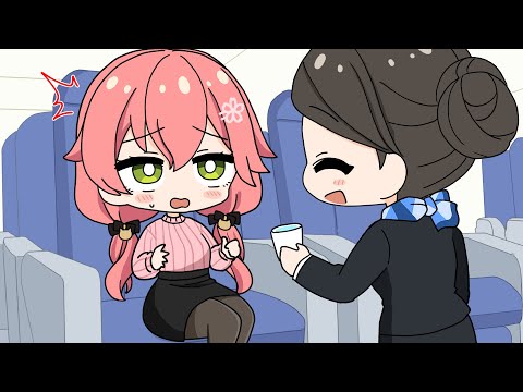 Mikochi Loses her Items on the Plane【Hololive AnimatedClip/Eng sub】【Sakura Miko/Oozora Subaru】