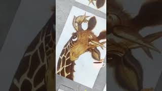 COFFEE PAINTING #coffeelovers #art #giraffe #art #bahrain  #coffeepainting