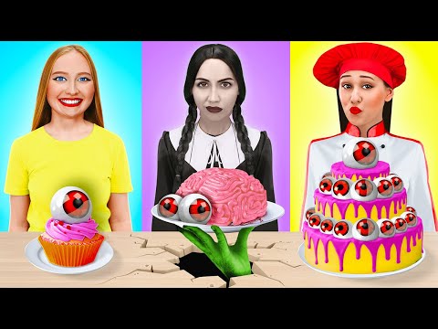 Wednesday Addams VS Enid Cooking challenge! Parenting Gadgets and Kitchen Hacks!