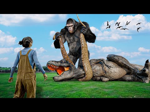 The Battle King Kong VS T-Rex : Who Is The King Of Monster? | The New Empire VS Jurassic Park #2024