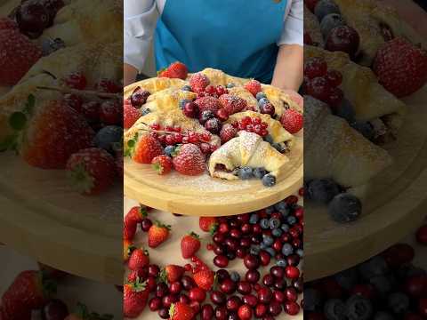 Круассаны с шоколадом и ягодами🥐🍓🫐 #домавкуснее