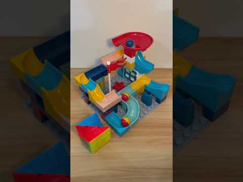 Marble Run ASMR 🔵🔴🟡 3  Satisfying Building Blocks #marblerun #marblerace #asmr