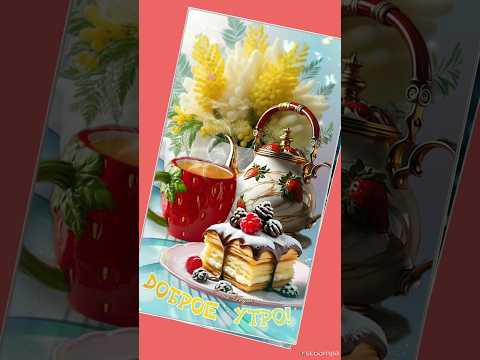 🌹|С ДОБРЫМ УТРОМ☕🍰 | Бодрости, свежести и хорошего настроения🌺|#shorts