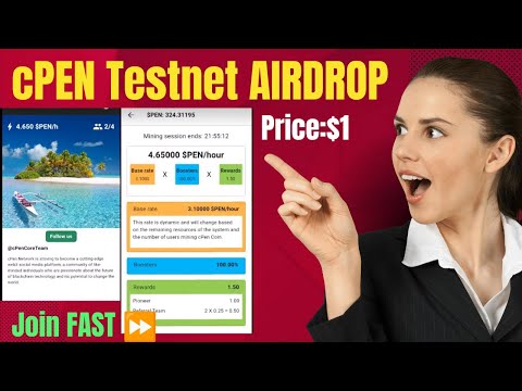 cPEN Network New Testnet AIRDROP Mining ⛏️ Price:$1.2 Join FAST ⏩ #PEN Tokens Withdrawal 🪙 cPEN TGE