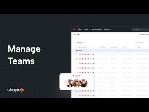 Managing Teams with Shape Software CRM
