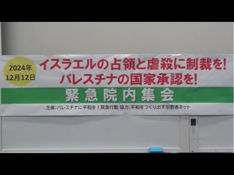 20241212 UPLAN イスラエルの占領と虐殺に制裁を！パレスチナの国家承認を！緊急院内集会