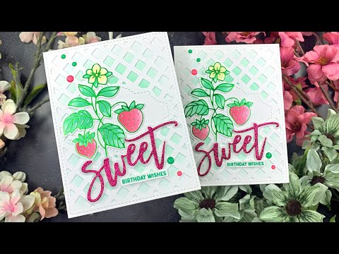 EASY No Coloring Hot Foiled Strawberry Cards | Waffle Flower