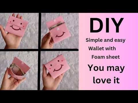 Simple and easy wallet tutorial #beautiful #craft All process done with using foam sheet 💞