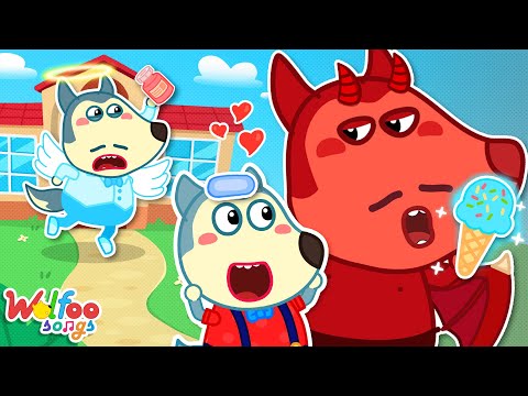 Dad Angel or Dad Demon? - Daddy Song + MORE | Kids Songs & Nursery Rhymes @WolfooFamilySongs