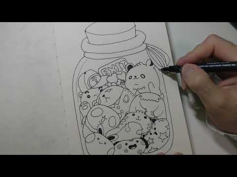 Doodle kawaii in the bottle by TenK Draws