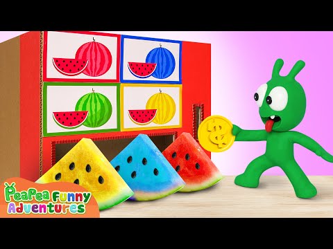 Pea Pea Tries Colorful Watermelon Vending Machine - Pea Pea Funny Adventures