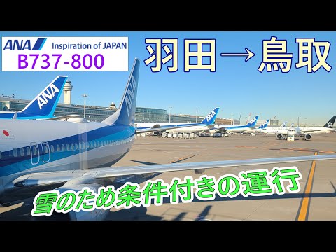 【ANA 条件付き運行】前日12cm雪が降った鳥取に向かいます