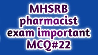 mhsrb pharmacist exam preparation#governmentpharmacistexampreparation