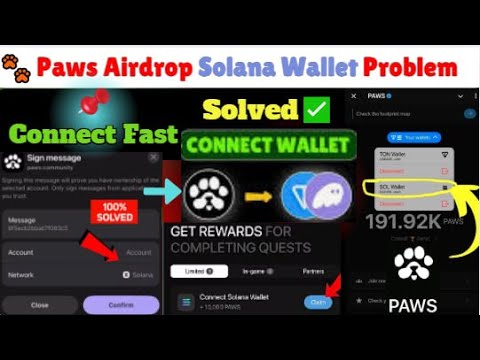 Paws Solana Wallet Connect Problem | Paws wallet connect kaise kare | Paws Phantom Wallet New Update