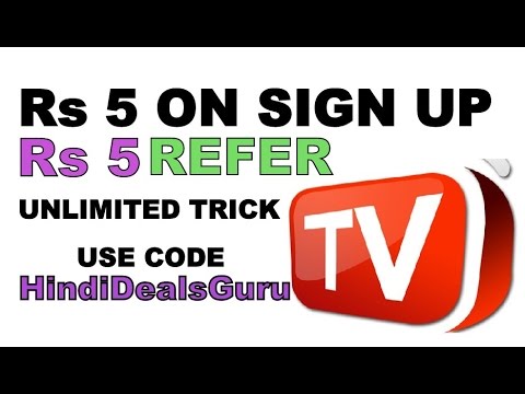 HelloTV App - Rs 5 On Sign Up + Rs 5 Per Refer + Unlimited Trick (Code - HindiDealsGuru)