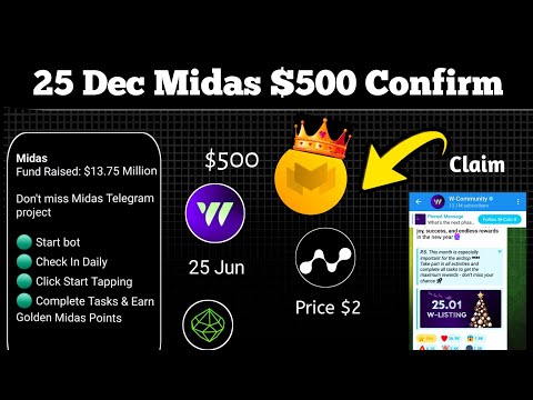 Midas Airdrop Airdrop Full details Real Or Fake |  Wcoin listing 25 Dec update