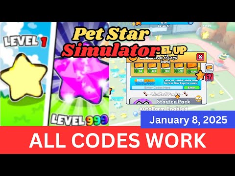 *ALL Codes Work* Pet Star Simulator ROBLOX, January 8, 2025