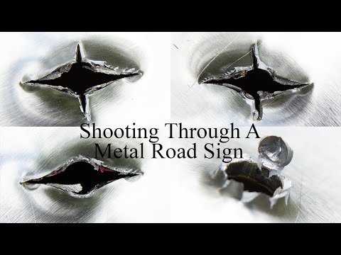 BROADHEADS AND FIELD POINTS VS METAL ROAD SIGN