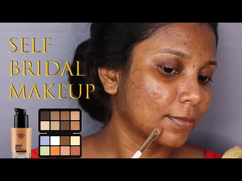 Self Bridal Makeup /Cut Crease Eyemakeup Tutorial/ HD Bridal Makeup /Self Bengali Bridal Makeup