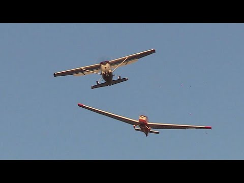 [日本航空高校航空祭2024]  セスナ、モグラの共演（午後）/Scheibe SF-25C Falke JA2436 /Cessna T206H Turbo Stationair JA774J