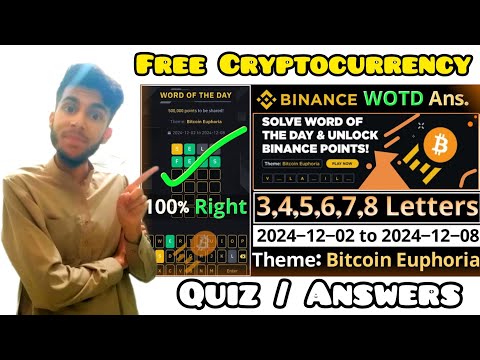 Bitcoin Euphoria WOTD | Binance New WODL Answers Today | All Letters Word of the day