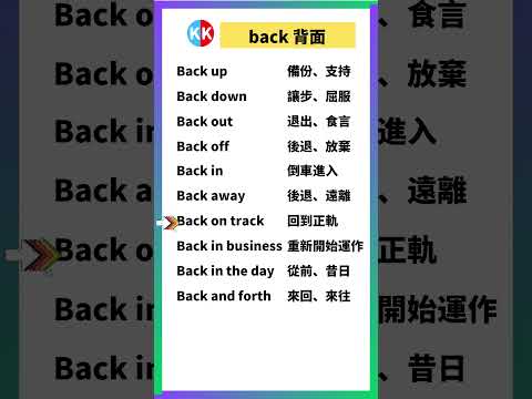 【零基礎英文短語】back #英文  #英文短語 #常見短語 #基礎英文短語 #跟讀英文單詞 #英文聽力