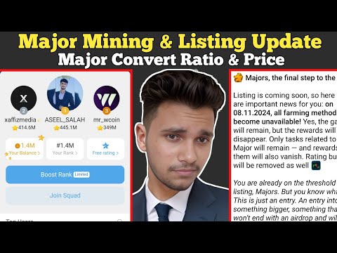 Major Mining End Update | Major Listing Update | Major Convert ratio | Major of telegram