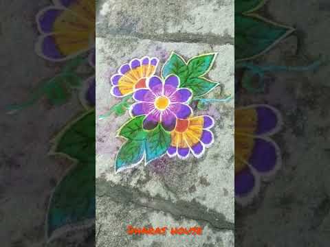 small rangoli design||flower rangoli||dharas house||#shorts