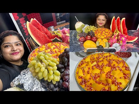 FIRST TIME FRUITS MUKBANG ON MADDYEATS CHANNEL | FULL BEHIND THE SCENES | MANGO SAGO RECIPE