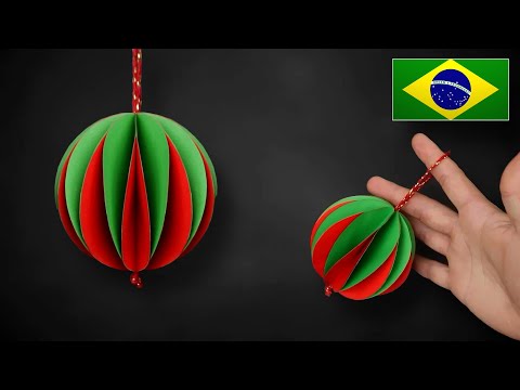 Artesanato de Natal: Como Fazer um Ornamento de Papel / Bola Decorativa