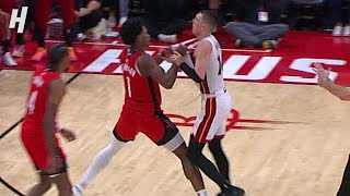 Rockets & Heat went CRAZY after this HEATED Moment 😳 MULTIPLE Ejections