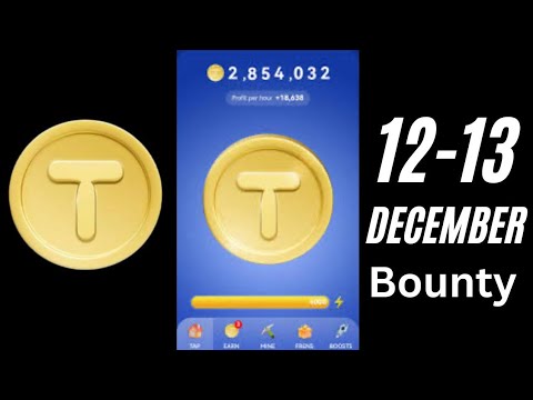 Tap Coin Daily Bounty 12 December| Tap Coin Daily Combo Today | Tap coin combo cards