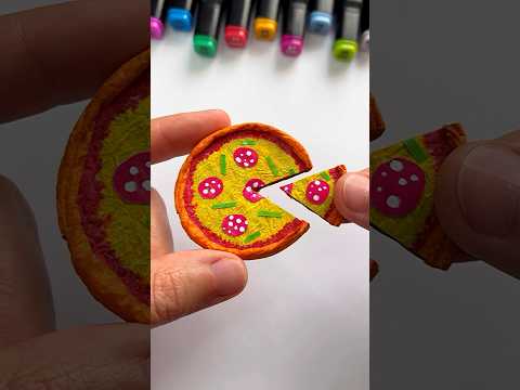 DIY Miniature Food Pizza 🍕 #shorts #diy #art #papercraft