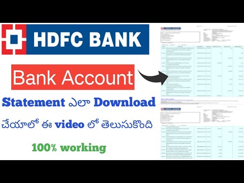 How to Download HDFC Bank Account Statement Online in telugu