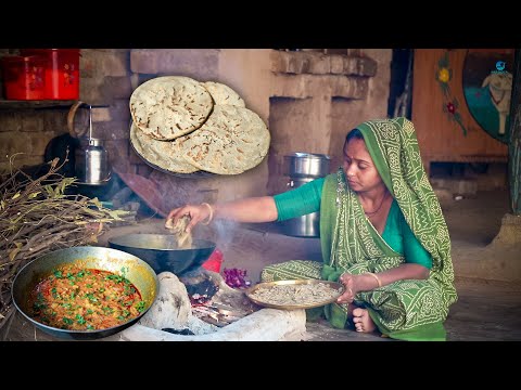 Village Unique Food | Bajre Ki Roti Ki dhokli | Gujarat Farmers Hardworking Life