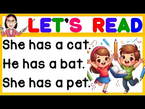 CVC Sentences for Kids, Kindergarten, Grade1, 2 | Practice Reading | Learn to Read | Teacher Aya