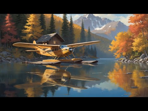 Autumn Cozy Cabin On The River/ Vintage Oldies & Nature Sounds - 1 Hour