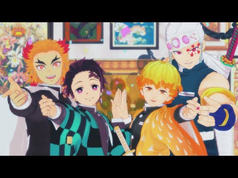 【Demon Slayer MMD】REVOLVER【Kyojuro🔥Tanjiro🎴Tengen💎Zenitsu⚡】