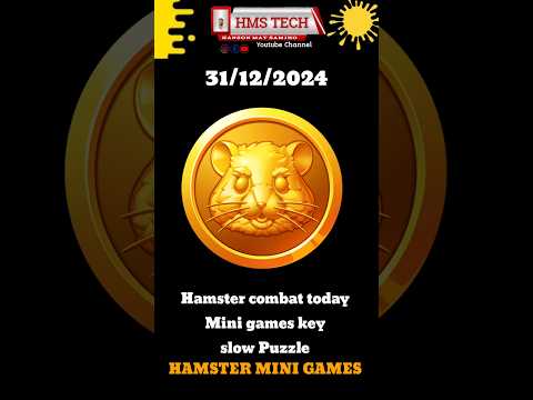 31 December Hamster combat mini Game Puzzle slow | Today hamster Puzzle | #hamsterkombat #puzzle