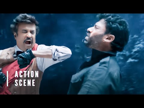 Rajnikanth Fights On Top Of Train | Lingaa Telugu Movie Action Scene | Telugu Movie