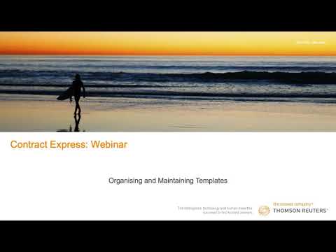 CE Webinar - Organising and Maintaining Templates