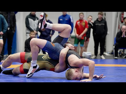 U15 Benediktas Bubelevicius (LTU) vs Jalo Ketonen (FIN) 75kg. Greco-roman boys youth wrestling.