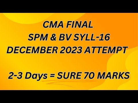 SPMBV STRATEGY SYLLBUS - 2016 for DEC 23 ATTEMPT